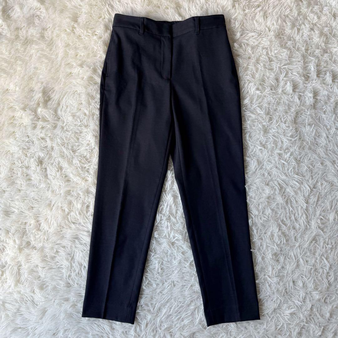 リネン混⭐︎PLST プラステ セットアップスーツ ノーカラー ネイビー 洗濯可M