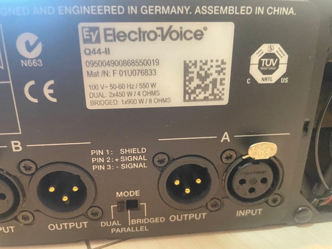 Electro-Voice エレクトロボイス Q44-ii パワーアンプ