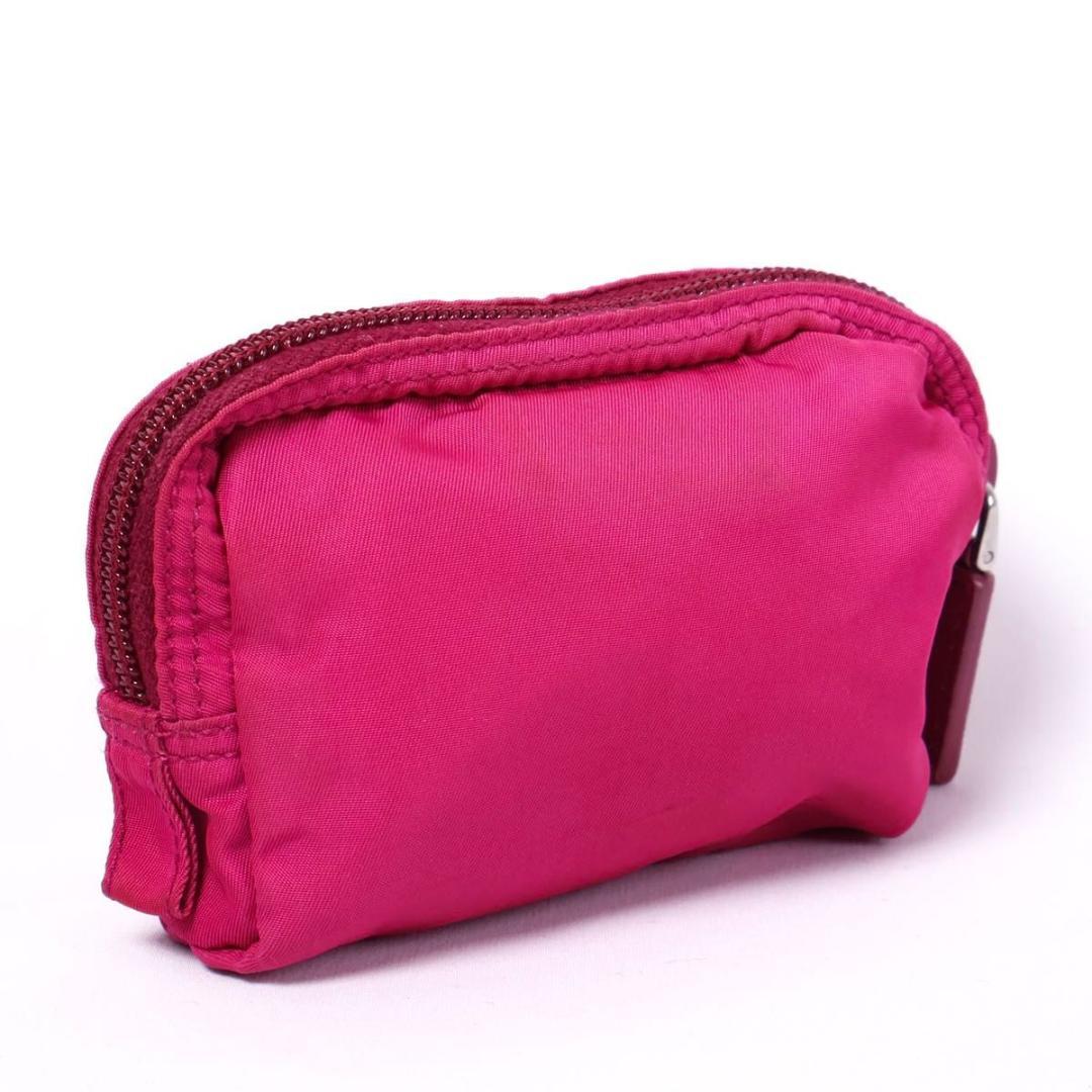 【極美品】PRADA テスートナイロン　ポーチ　トライアングルロゴ　ピンク
