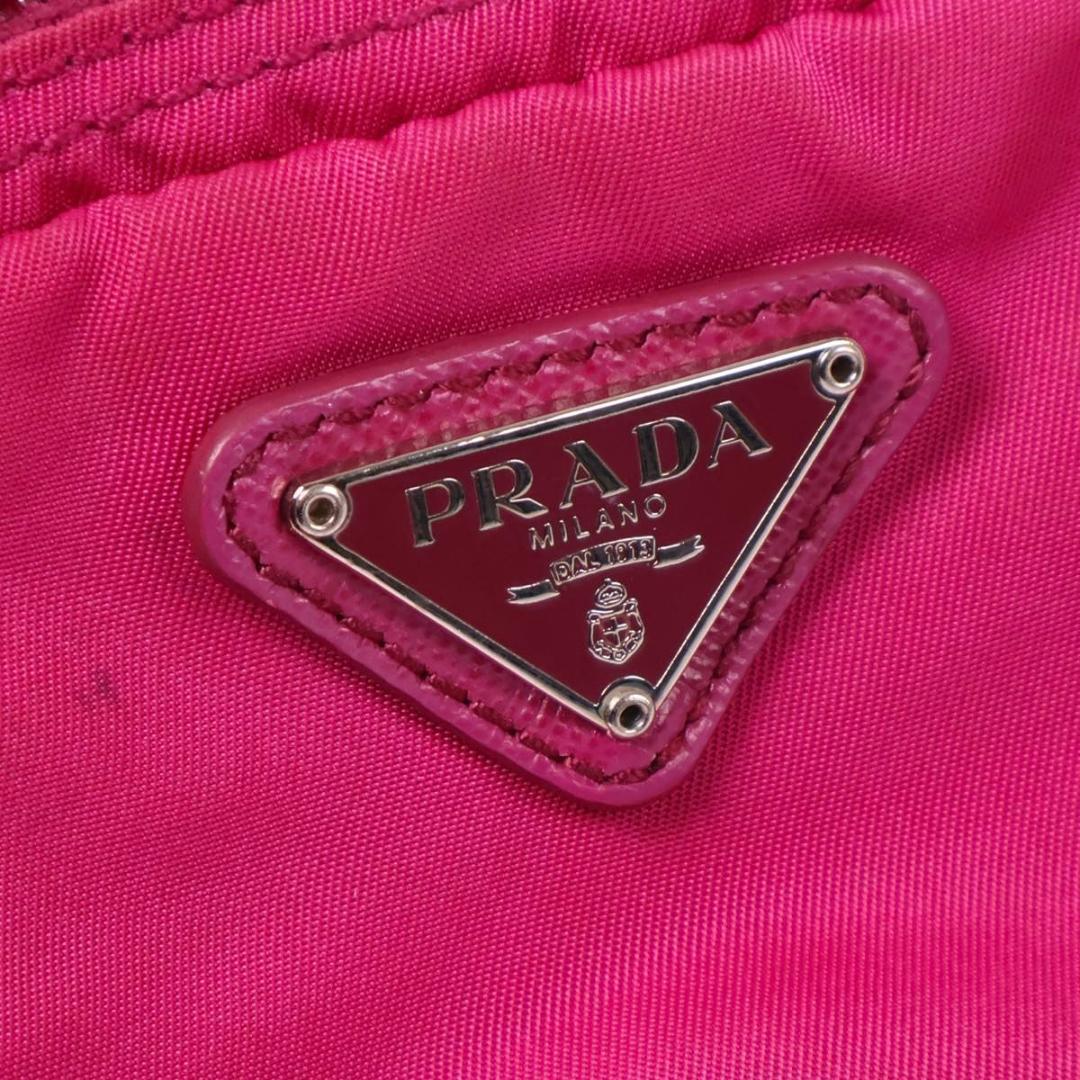 【極美品】PRADA テスートナイロン　ポーチ　トライアングルロゴ　ピンク