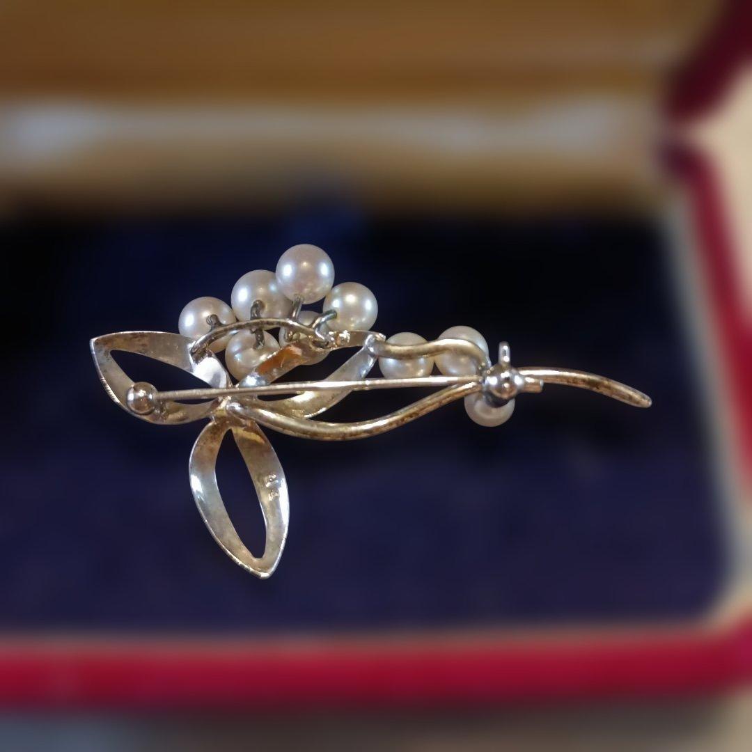 MIKIMOTO 真珠 花モチーフ ブローチ