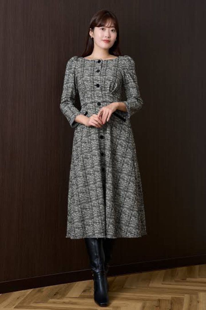 ワンピース Herlipto / Classic Tweed Midi Dress