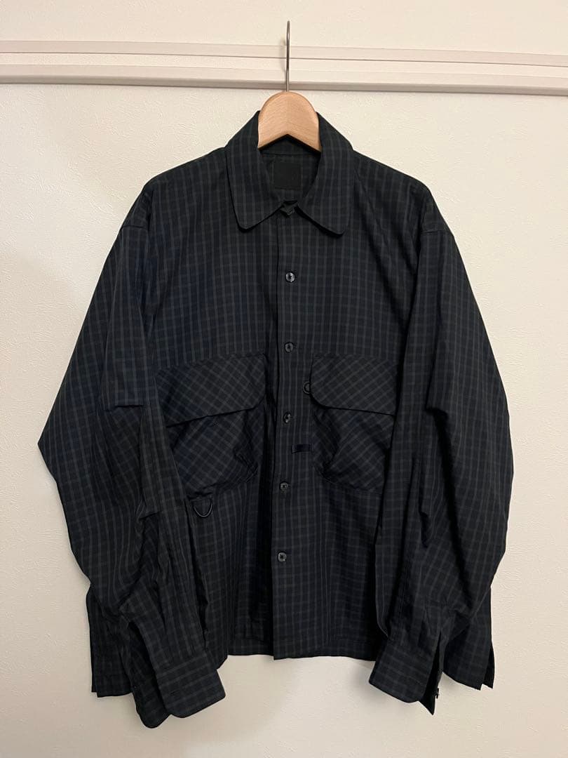 トップス TECH SPORTS OPEN COLLAR SHIRT L/S PLAID