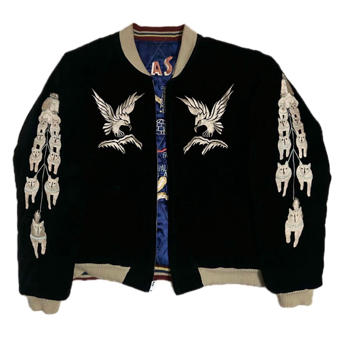 テーラー東洋 ヘラジカ×地図刺繍別珍×サテンキルティングアラスカジャン