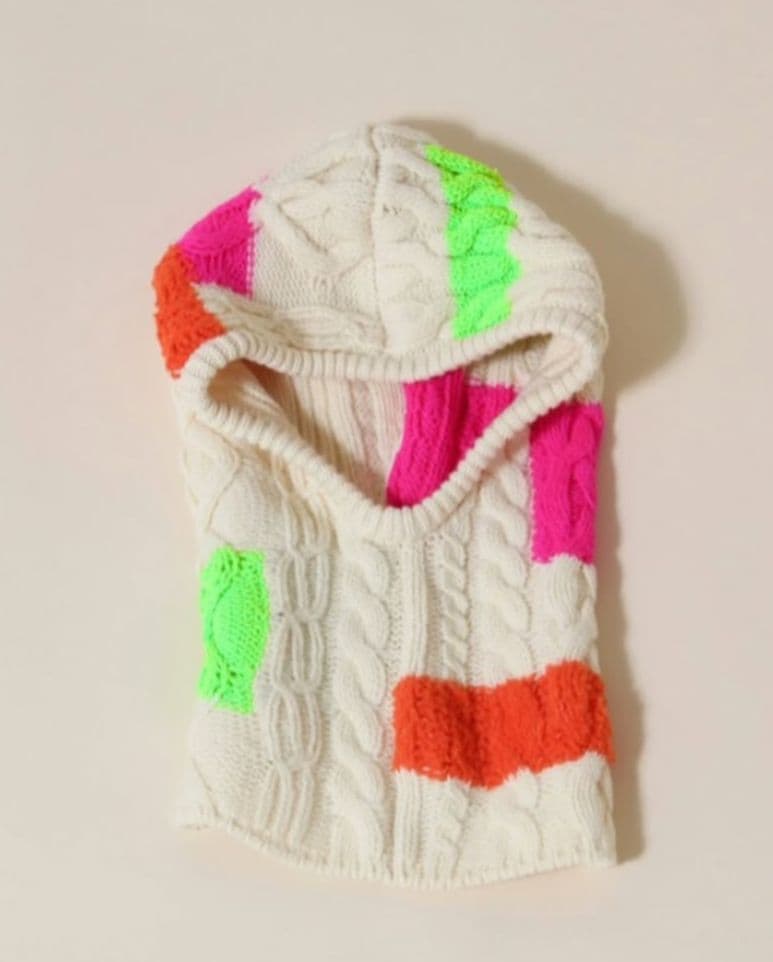 bshop amenda アメンダ　フード付き　ケーブルニット　マフラー