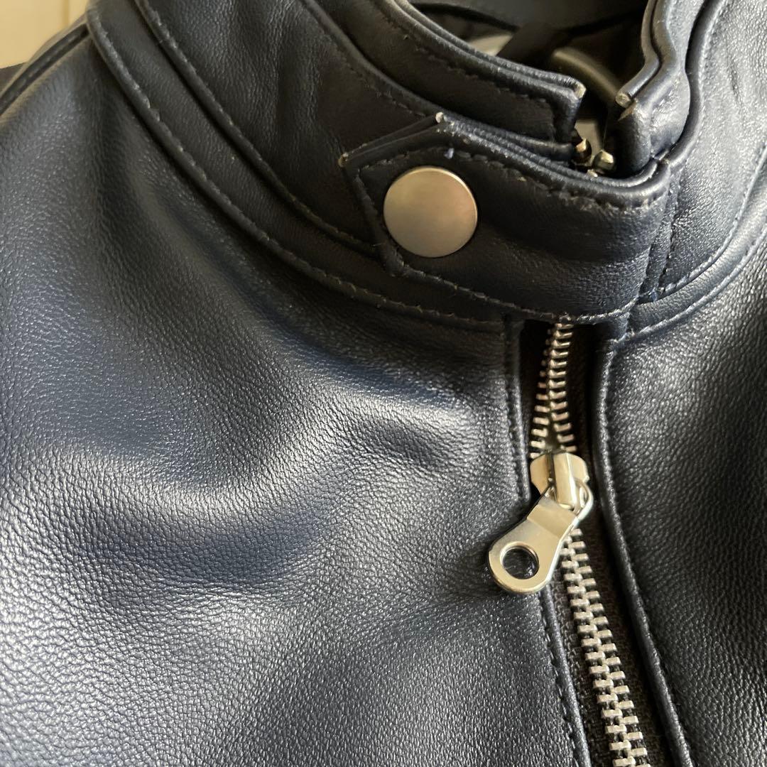 RATTLE TRAP ダークブルー レザー シングルライダースジャケット Ｍ