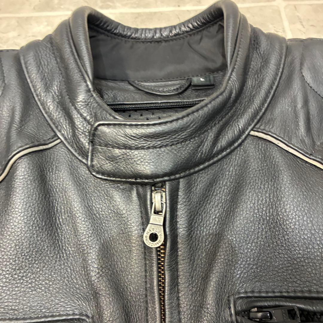 4*9様 【蛍光ロゴ】ハーレーダビッドソン　レザージャケット　スカル　ライダース