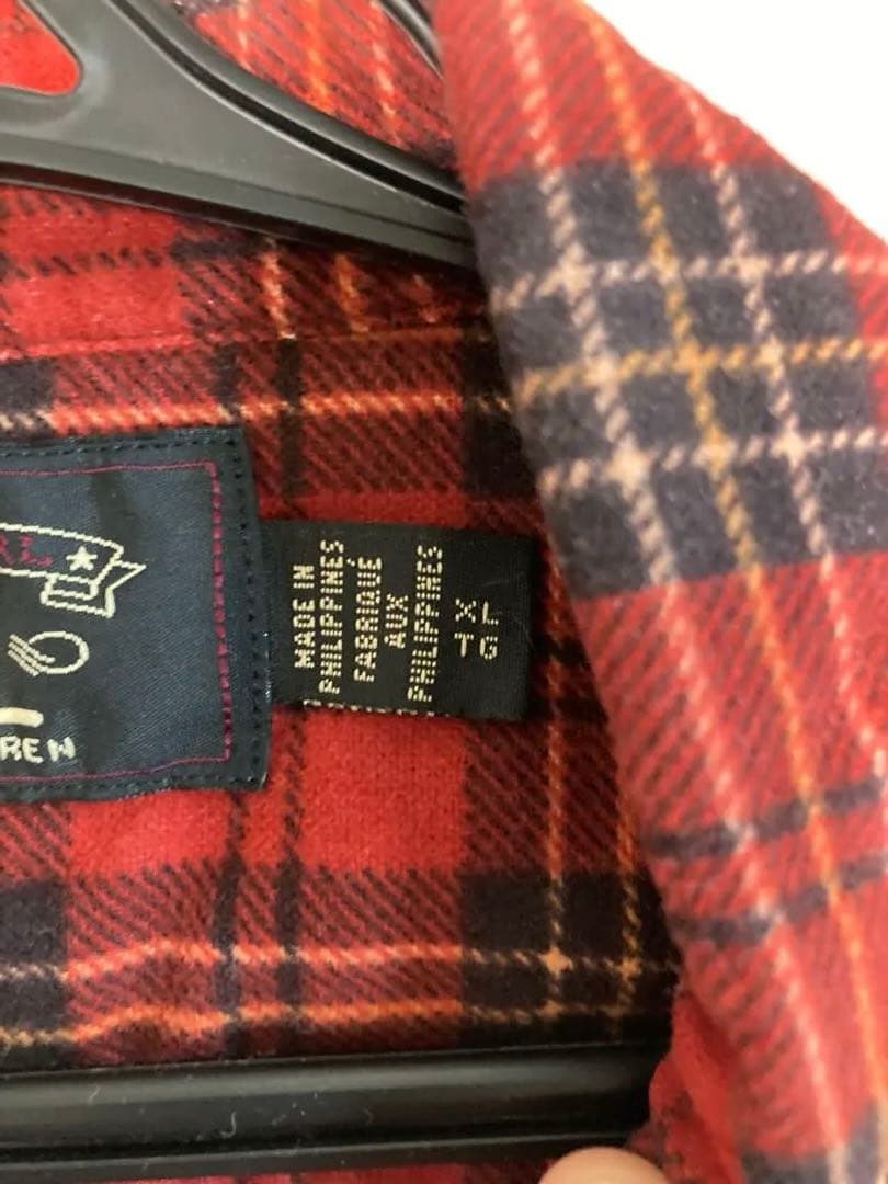 【美品】RRL ダブルアールエル/レッドチェック /ネルシャツ /サイズXL