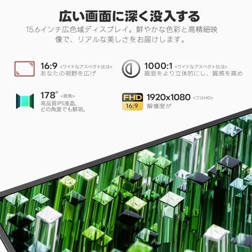 Intehill モバイルモニター 15.6 インチ 非光沢 IPS液晶 FHb