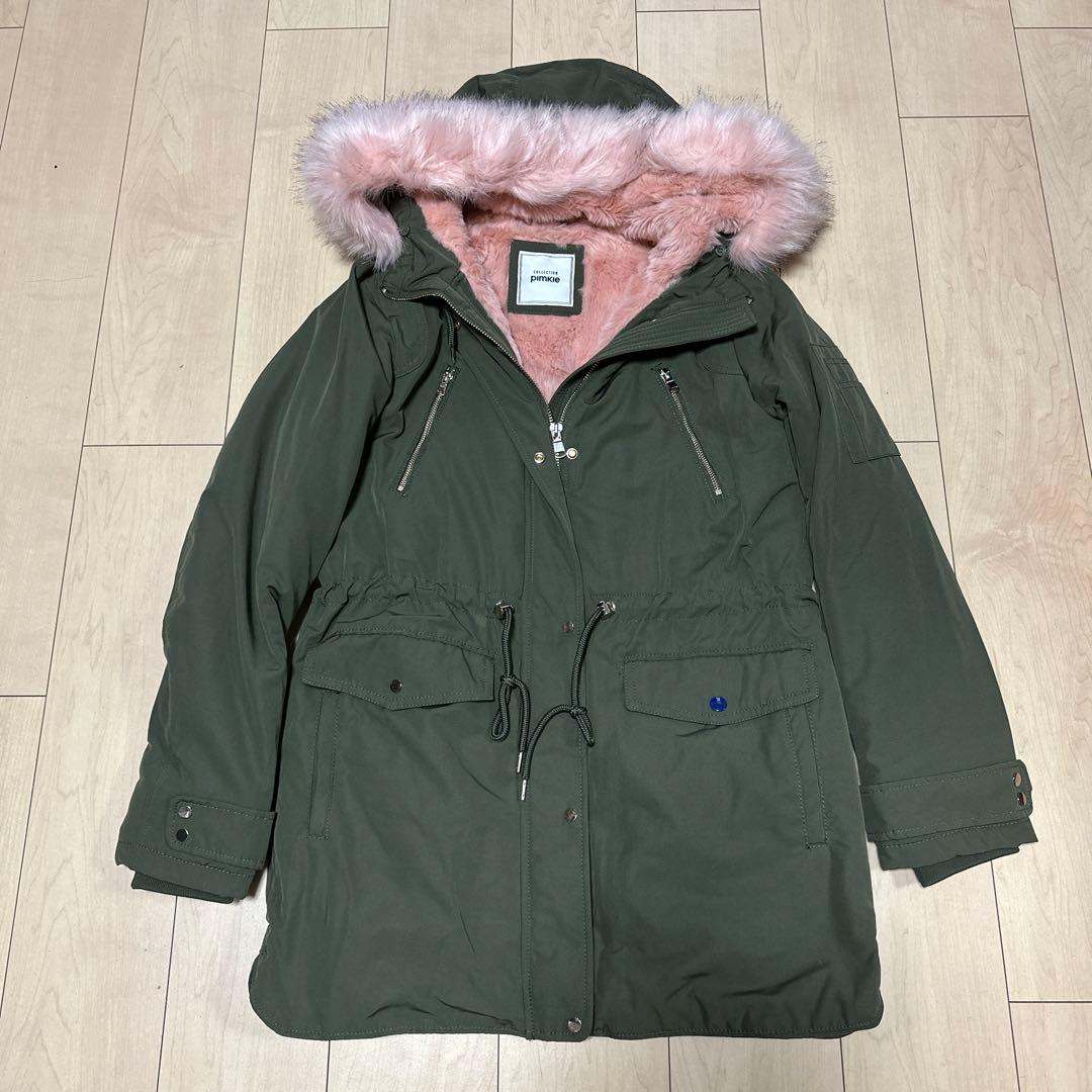 ❁M❁ さま専用pimkie ピンキー ピンクファー付 ミリタリー モッズコート