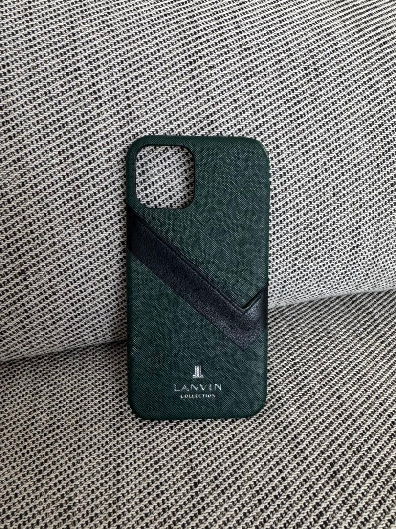 LANVIN iPhoneケース ダークグリーン