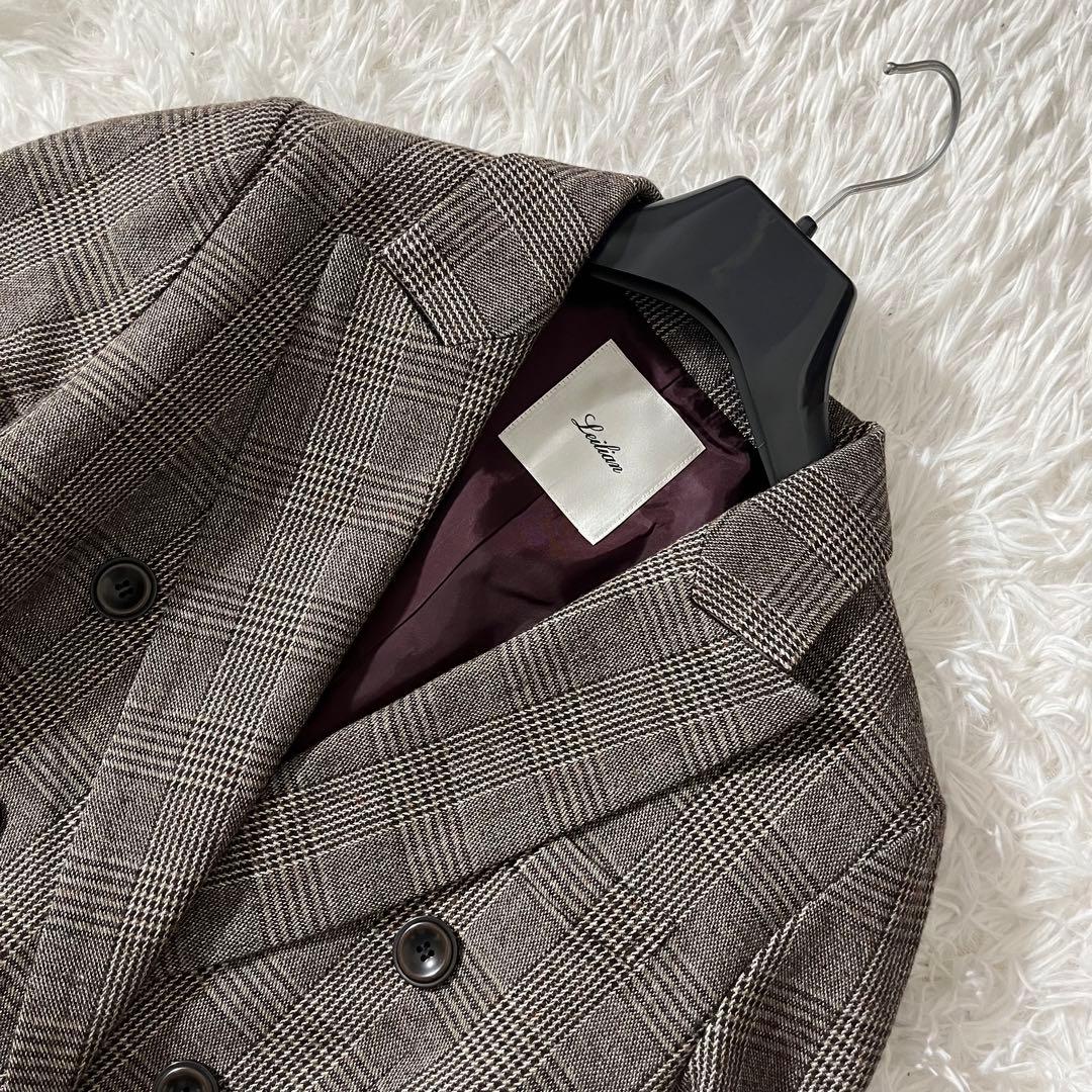 極美品 レリアン 現行タグ セットアップ ダブルブレスト グレンチェック