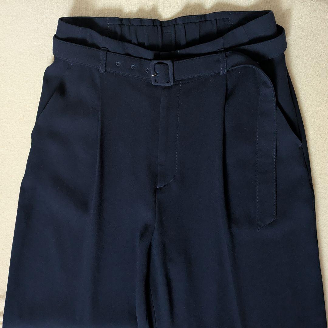 グリーンレーベル パンツスーツ ダブルジャケット ワイドパンツ セットアップ 紺