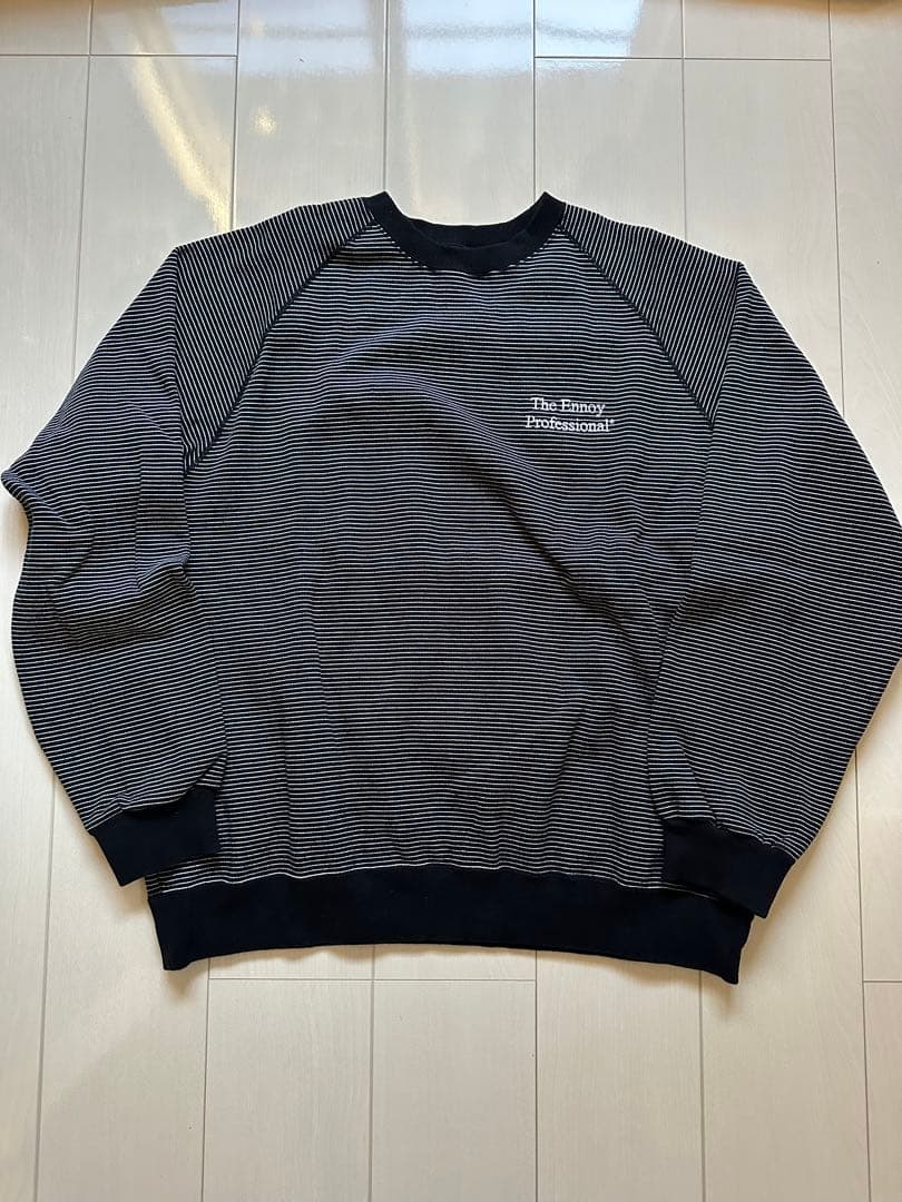 トップス ENNOY BORDER CREW NECK SWEAT XXL