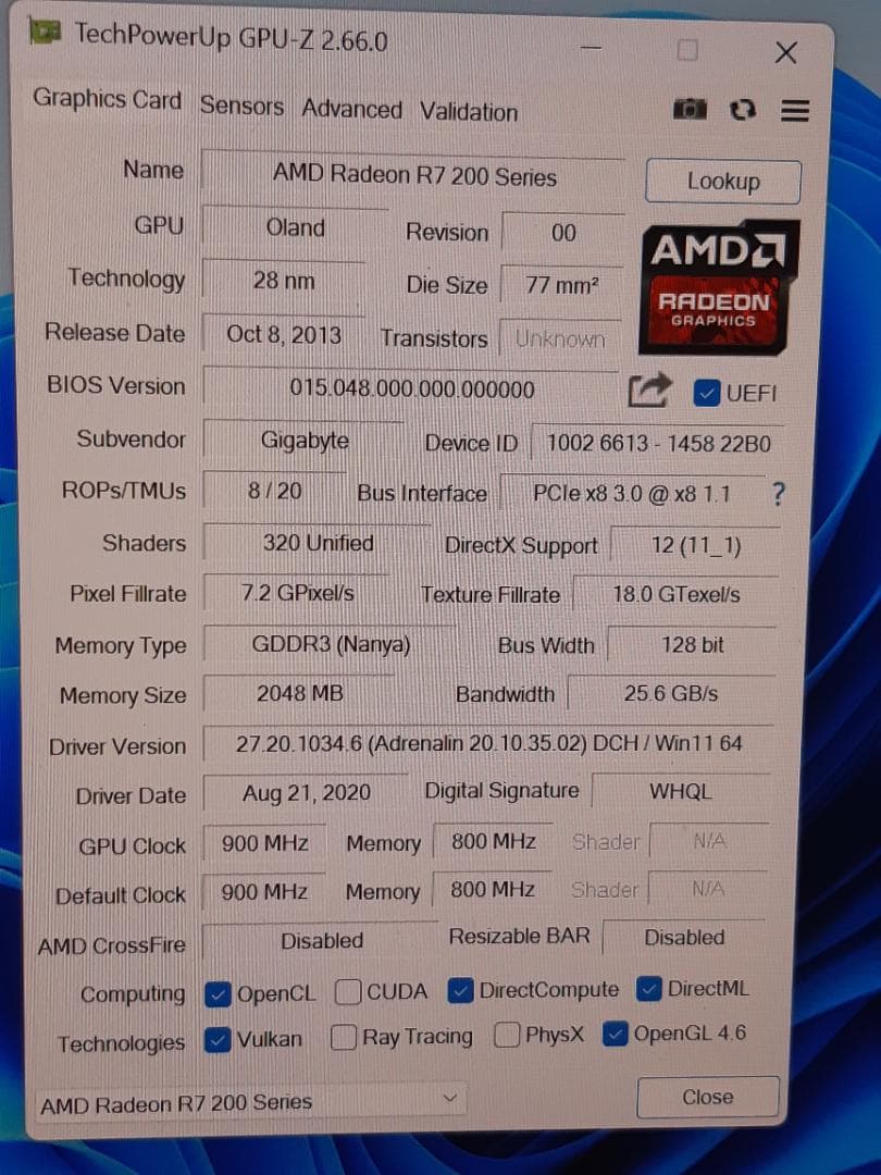 自作PC　RYZEN7 2700・16GB・256GB・R7 240・WIN11