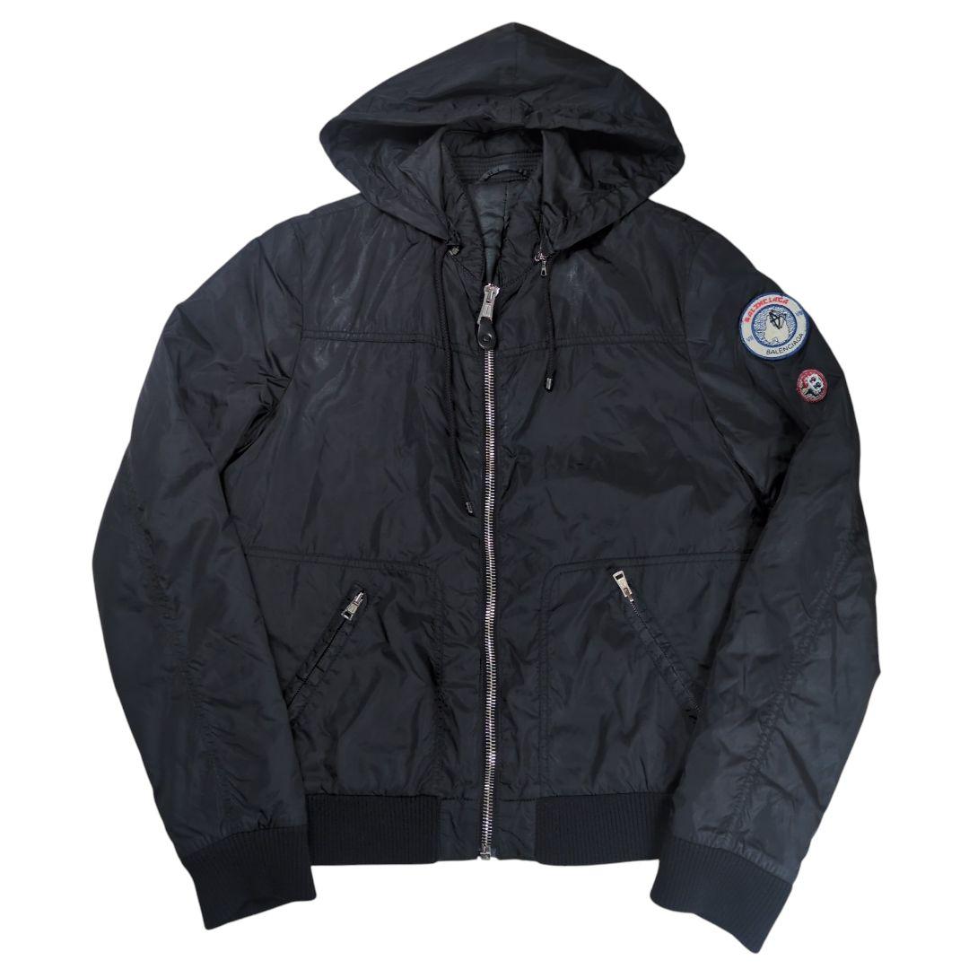 【希少】BALENCIAGA ニコラ期 ワッペン フーデッド ボンバージャケット