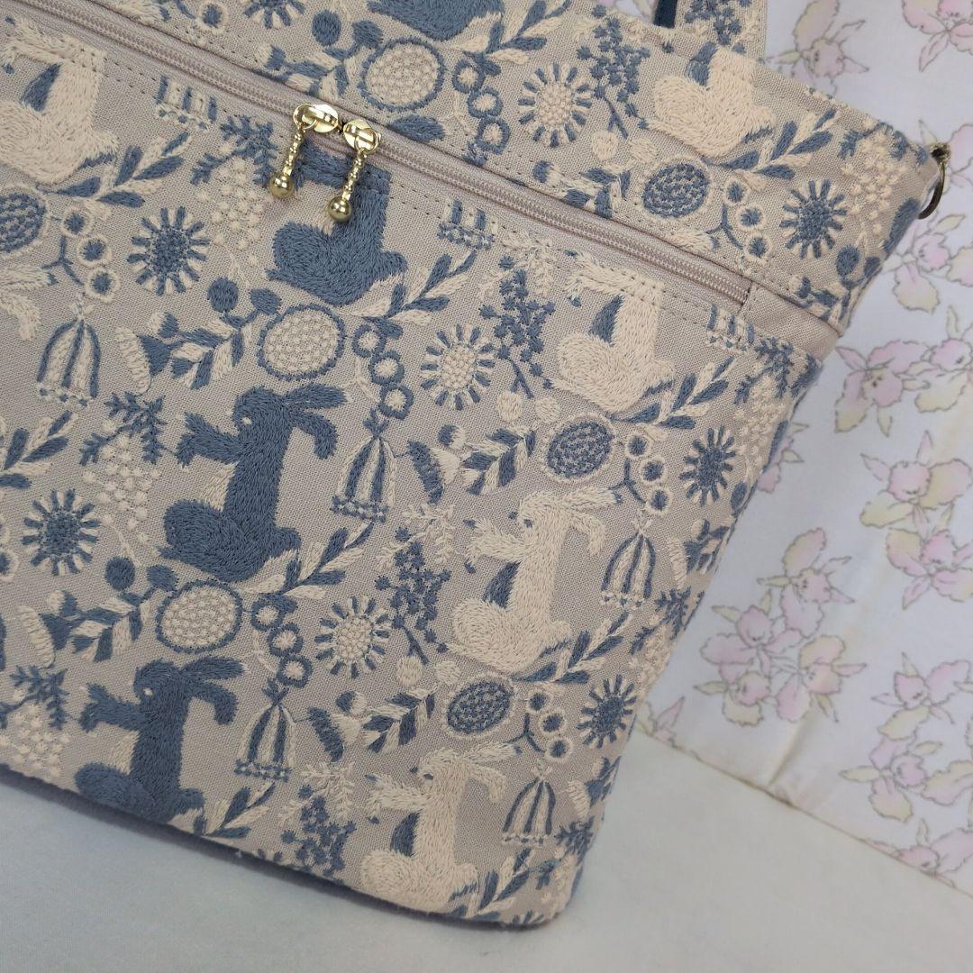 点と線模様製作所　ハンドメイド　バッグ　うさぎ　トートバッグ