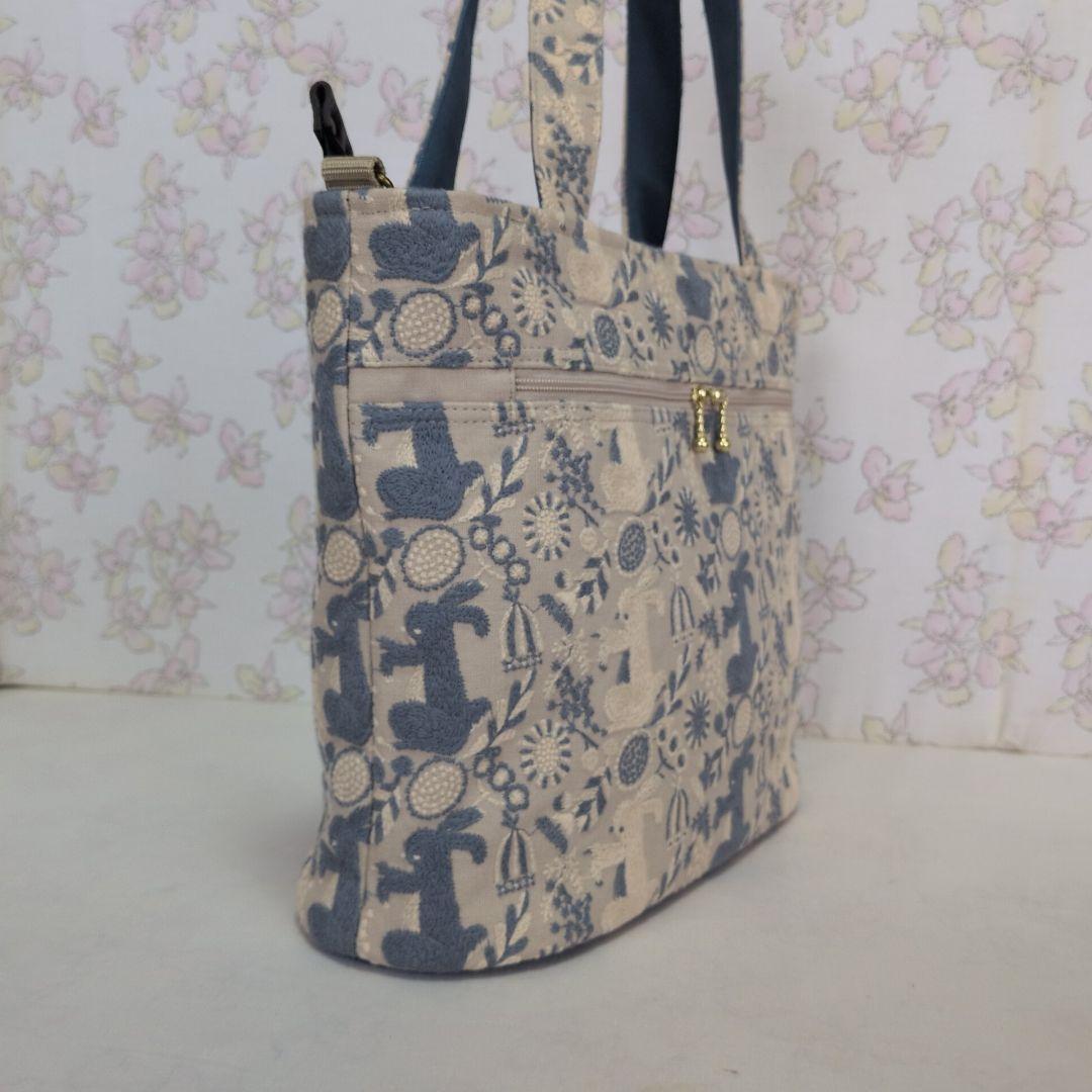 点と線模様製作所　ハンドメイド　バッグ　うさぎ　トートバッグ