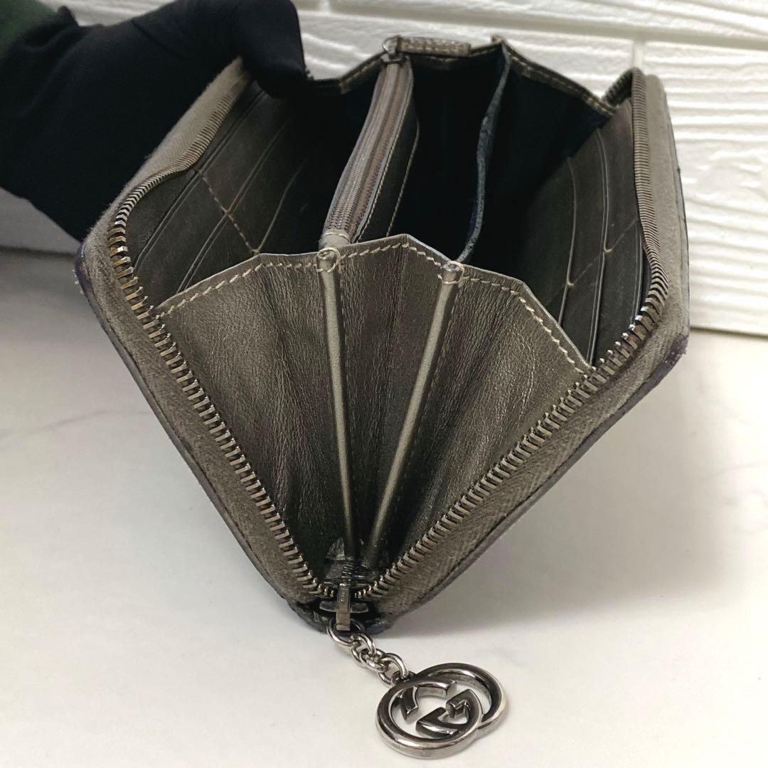 グッチ GUCCI インプリメ GG柄 ラウンドファスナー 長財布 ブロンズ