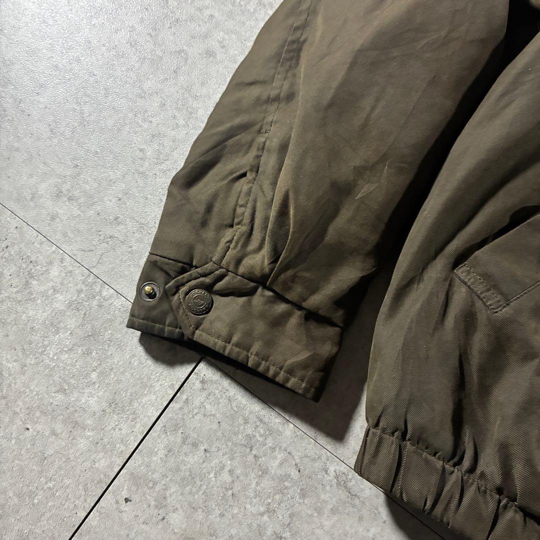 90s DOCKERS襟レザー中綿ブルゾンハリントンジャケットフェード短丈