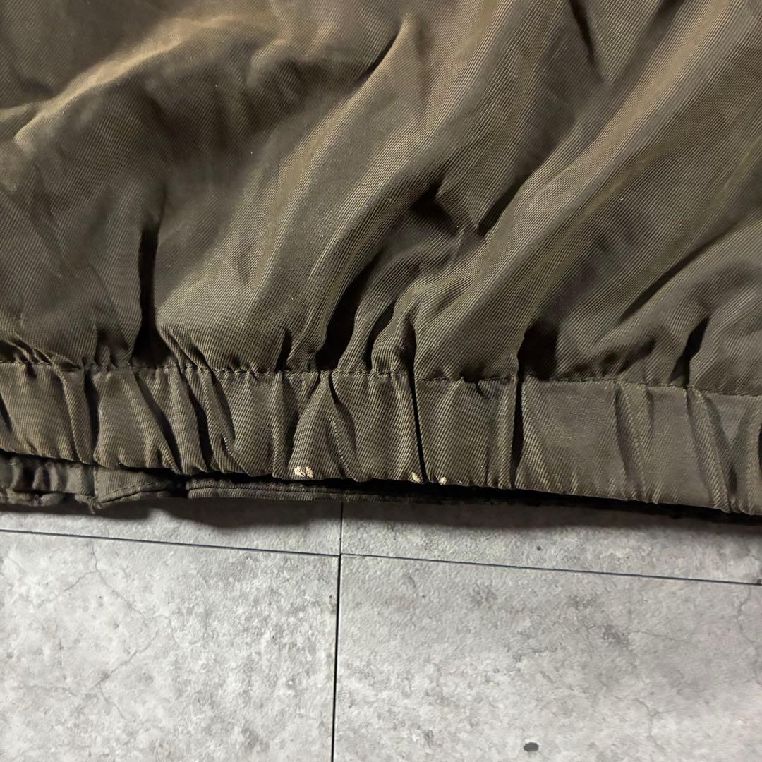 90s DOCKERS襟レザー中綿ブルゾンハリントンジャケットフェード短丈