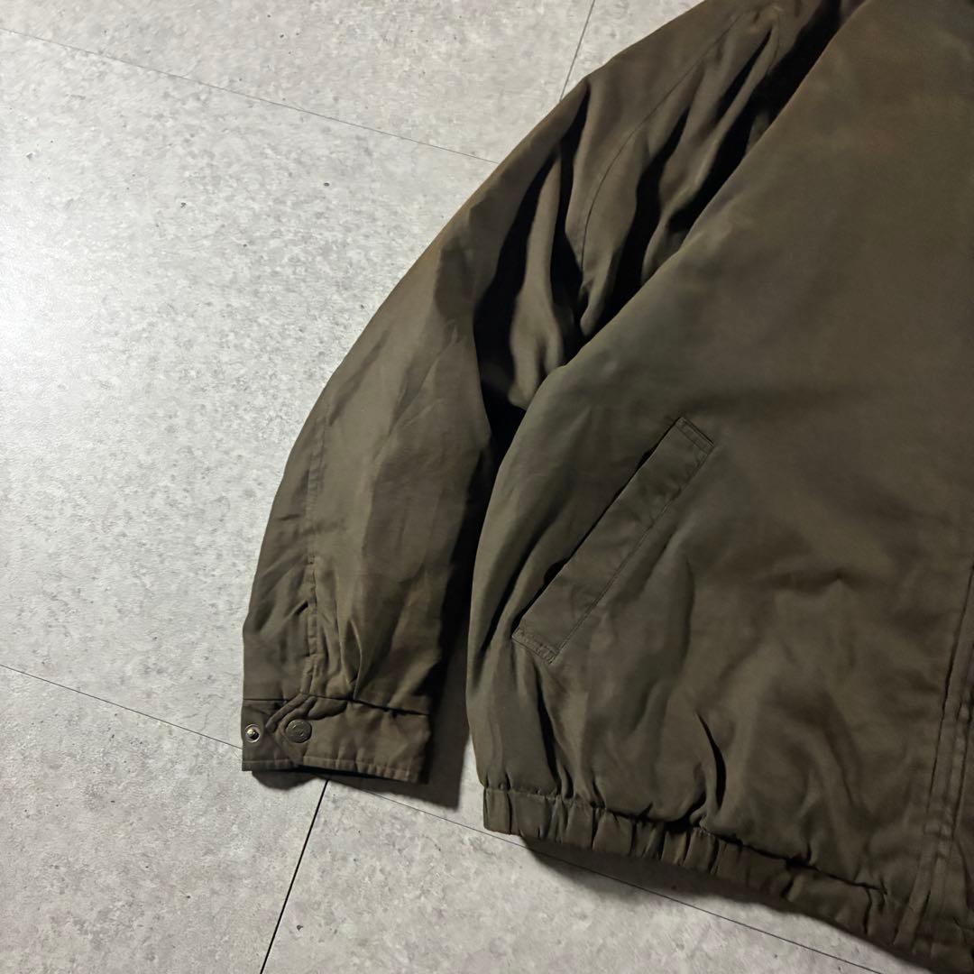 90s DOCKERS襟レザー中綿ブルゾンハリントンジャケットフェード短丈