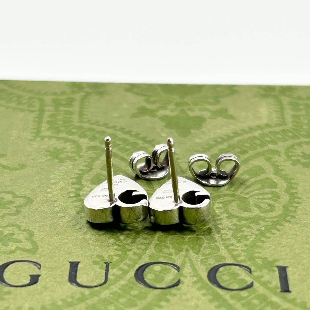 美品✨　グッチ　GUCCI ピアス　ハート　Gロゴ　シルバー Ag925 両耳