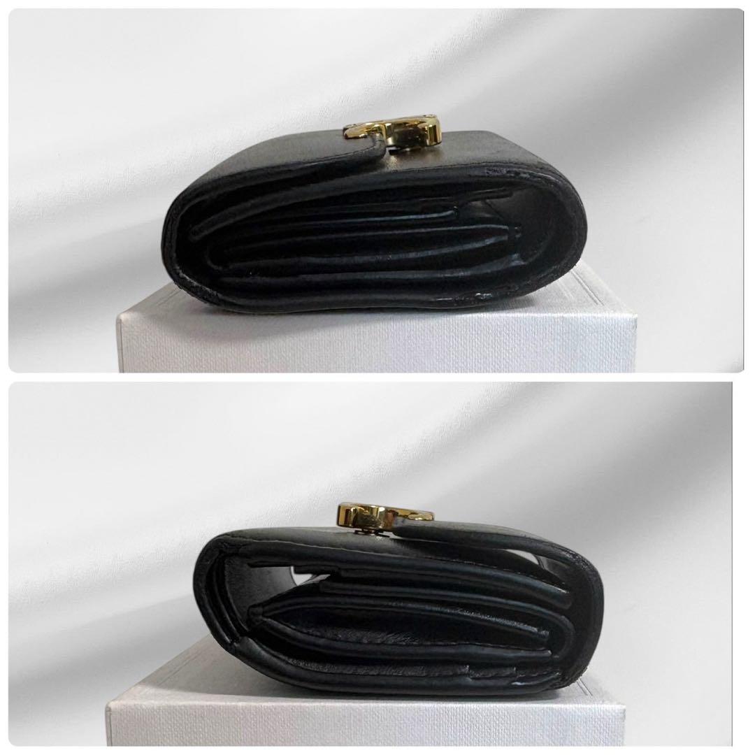 美品✨ CELINE セリーヌ トリオンフ ブラック レザー 三つ折り 財布