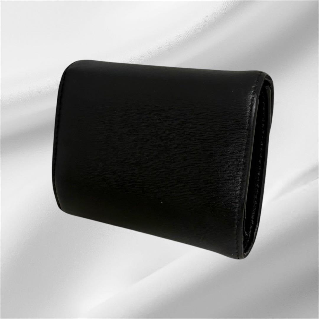美品✨ CELINE セリーヌ トリオンフ ブラック レザー 三つ折り 財布