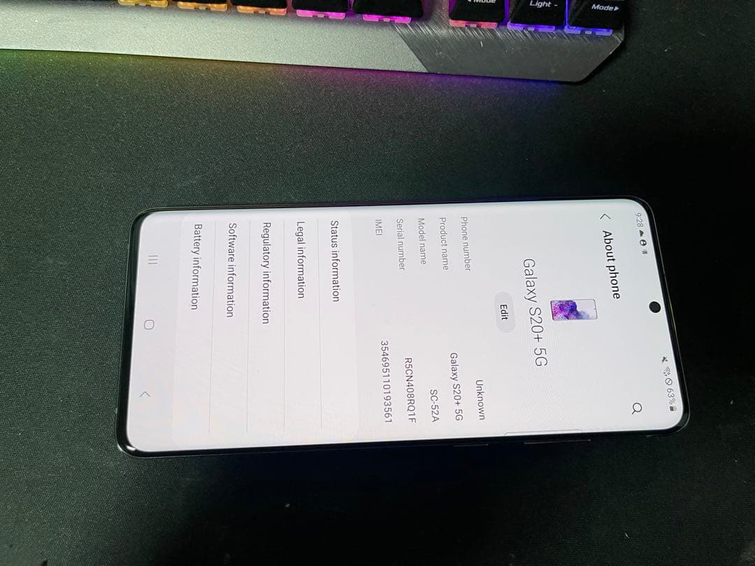 Samsung Galaxy S20+ 5G シルバー 本体