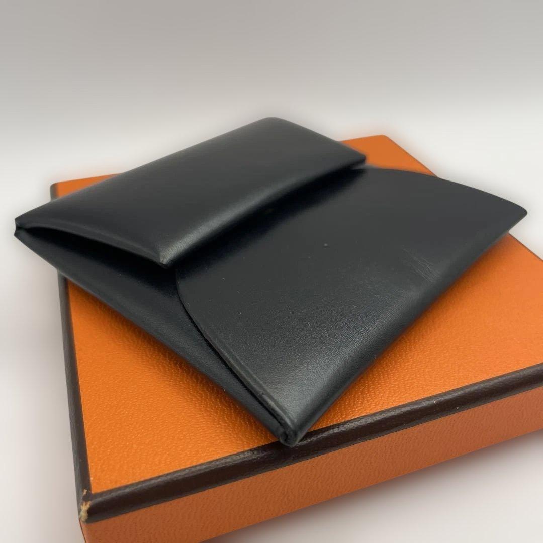 エルメス　バスティア　ボックスカーフ　ノワール　ブラック　小銭入れ　ケース