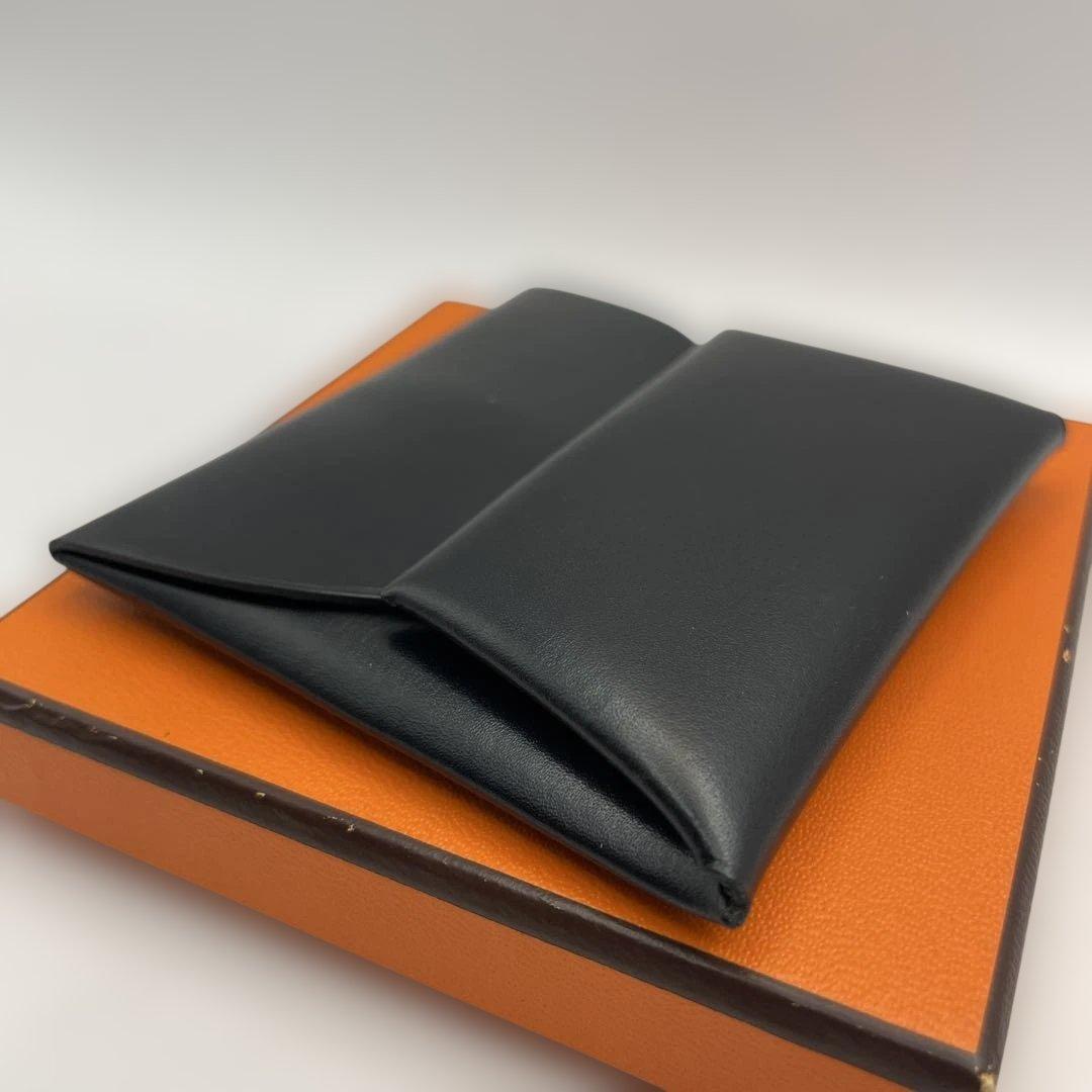 エルメス　バスティア　ボックスカーフ　ノワール　ブラック　小銭入れ　ケース