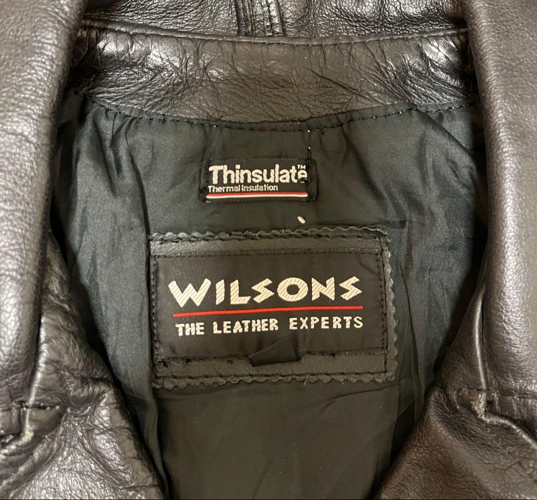 WILSONS LEATHER ダブルライダースジャケット　ブラック　メンズ　M