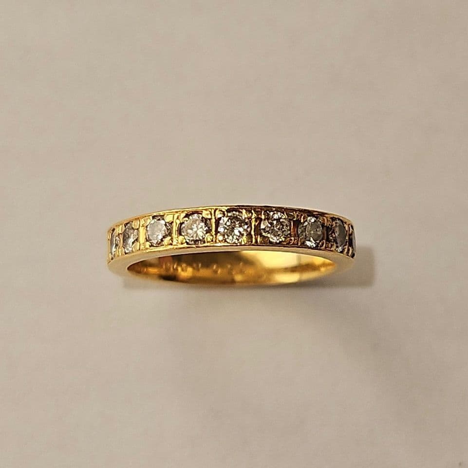 K18 ダイヤモンドリング フルエタニティ 2.7号0.7ct 約２g ピンキー