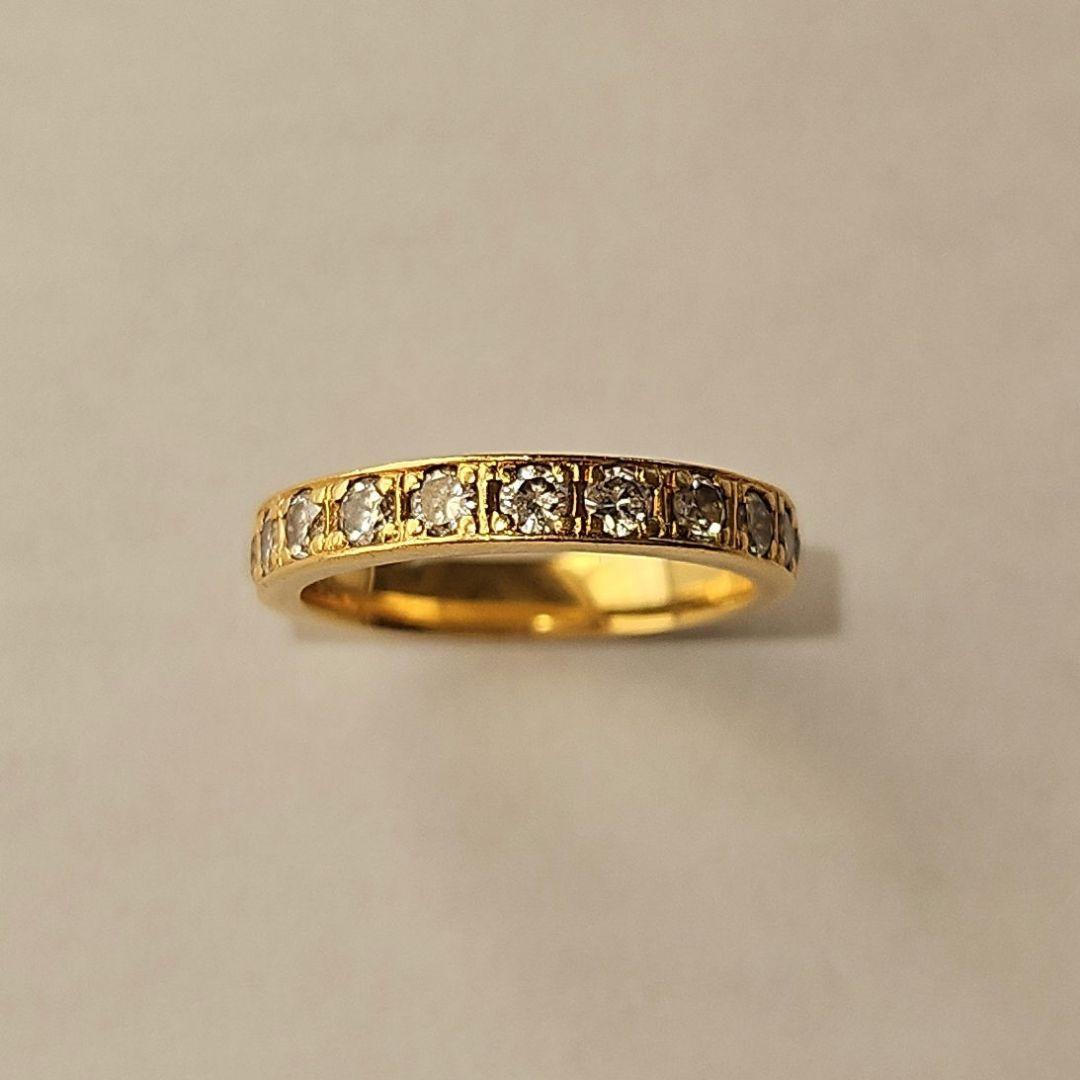 K18 ダイヤモンドリング フルエタニティ 2.7号0.7ct 約２g ピンキー