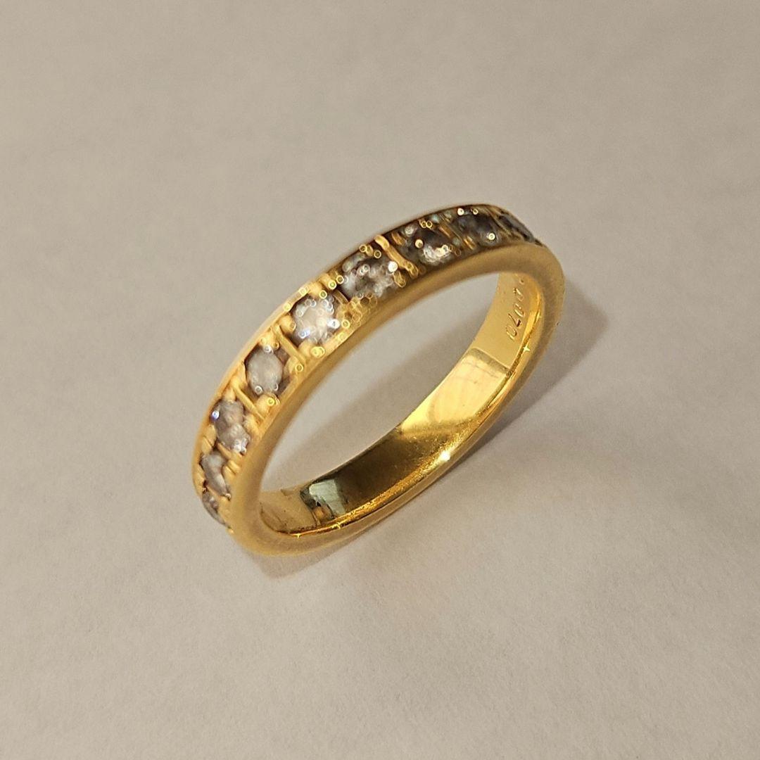 K18 ダイヤモンドリング フルエタニティ 2.7号0.7ct 約２g ピンキー