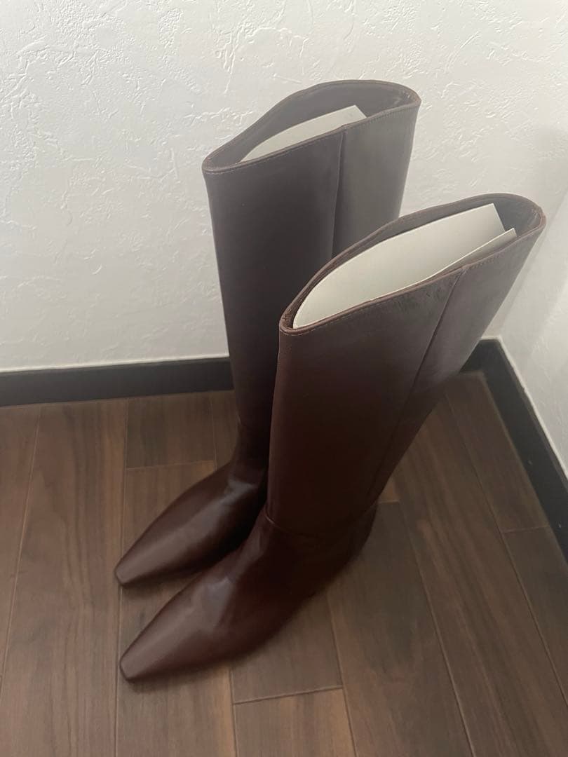 人気サイズ◎美品！CORSOROMA9 ワイド ロングブーツ インソール 38