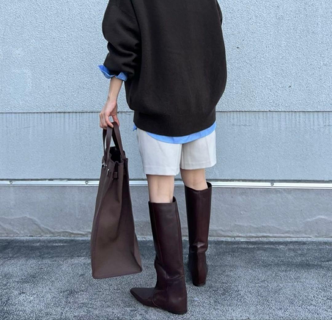 人気サイズ◎美品！CORSOROMA9 ワイド ロングブーツ インソール 38