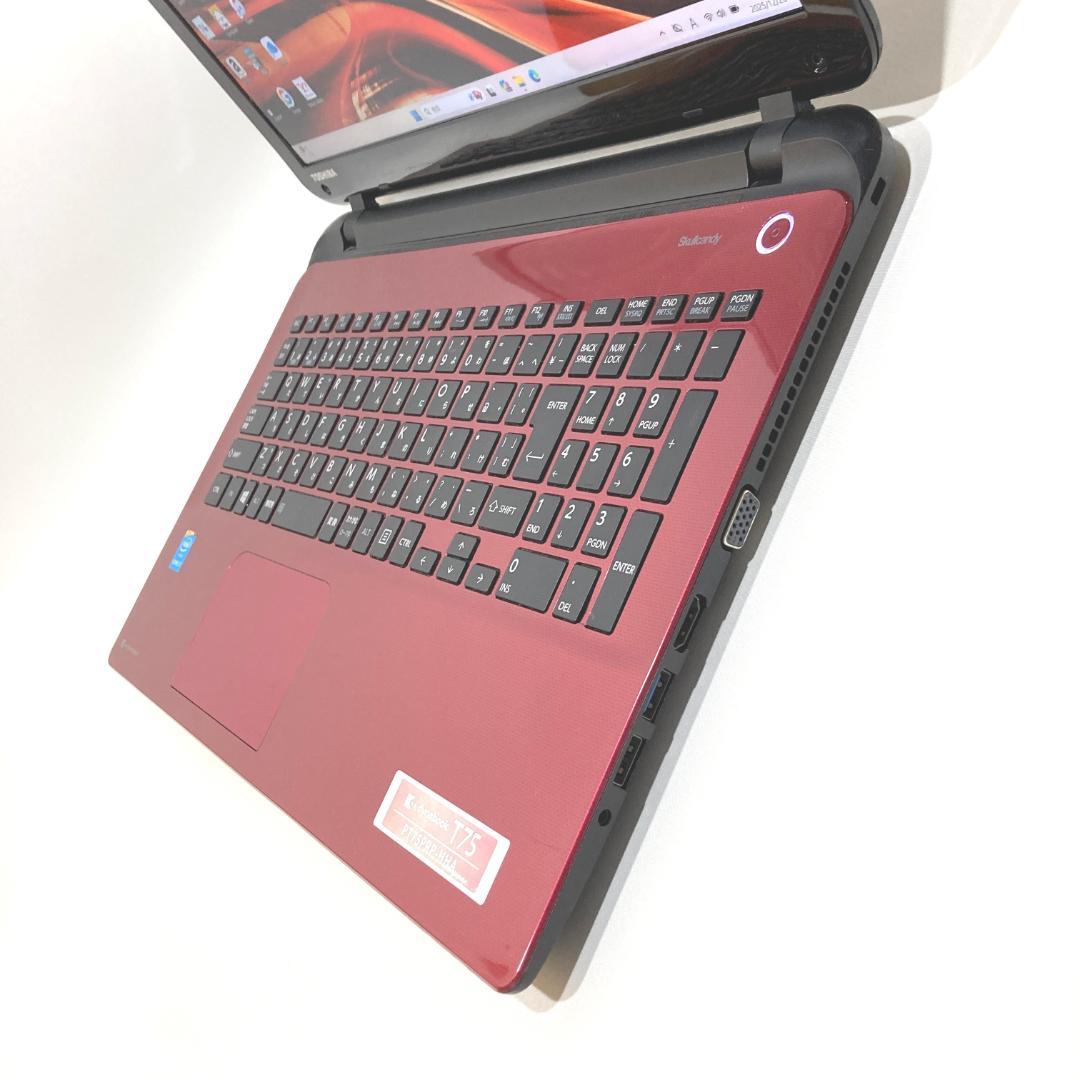 訳あり✨i7・大画面・ブルーレイ✨赤・黒✨すぐ使えるノートパソコン◇D435-2