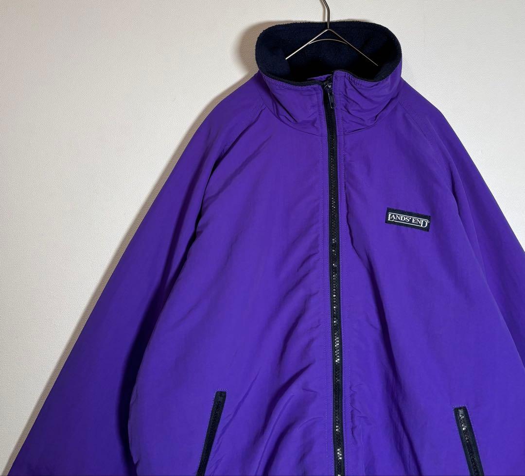 LAND'S END 刺繍ロゴ　裏地フリース　ウォームアップジャケット