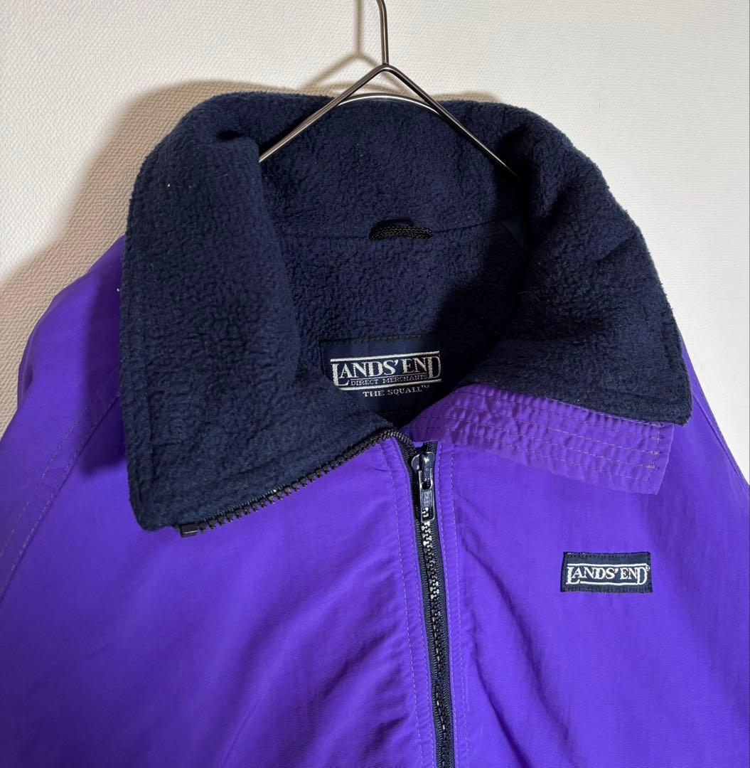 LAND'S END 刺繍ロゴ　裏地フリース　ウォームアップジャケット