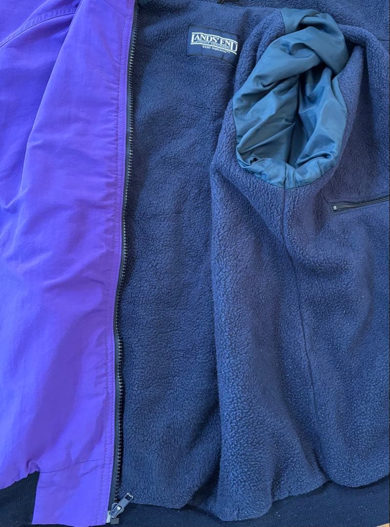 LAND'S END 刺繍ロゴ　裏地フリース　ウォームアップジャケット