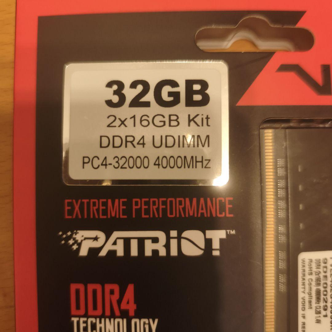 メモリー PATRIOT Viper 32GB DDR4 4000MHz