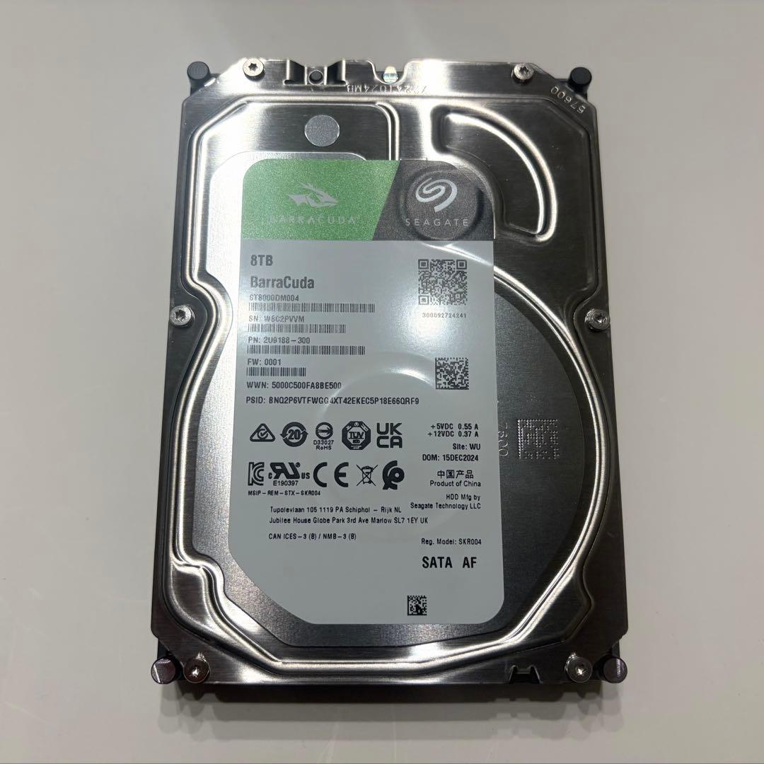 BarraCuda 8TB HDD Seagate製 短使用時間