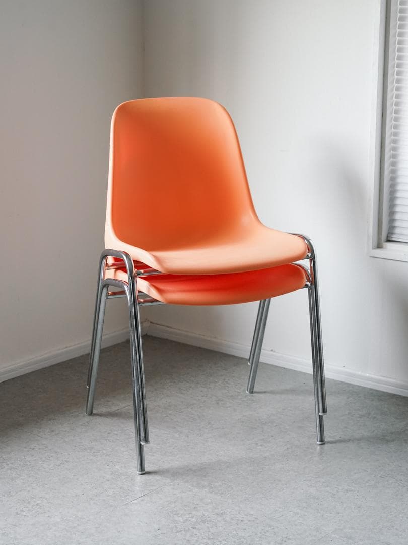 MOD ELENA スタッキングチェア 2脚 オレンジ色 ミッドセンチュリ
