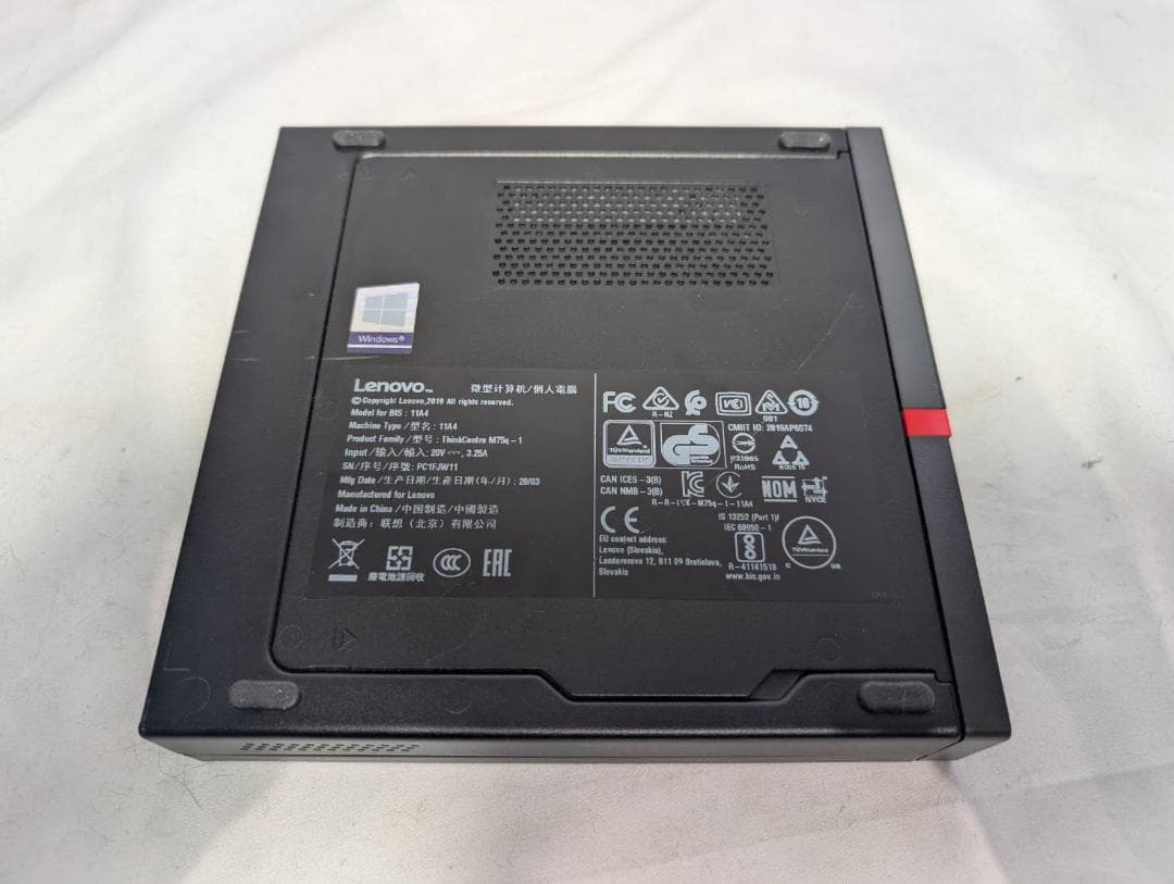 コンパクトPC Lenovo Ryzen5 3400GE SSD256GB