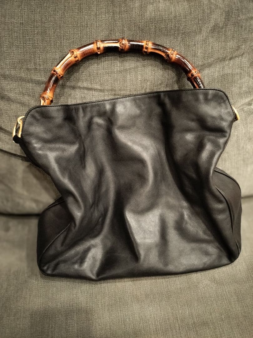 OLD GUCCI バンブーハンドル レザーバッグ ユニセックス