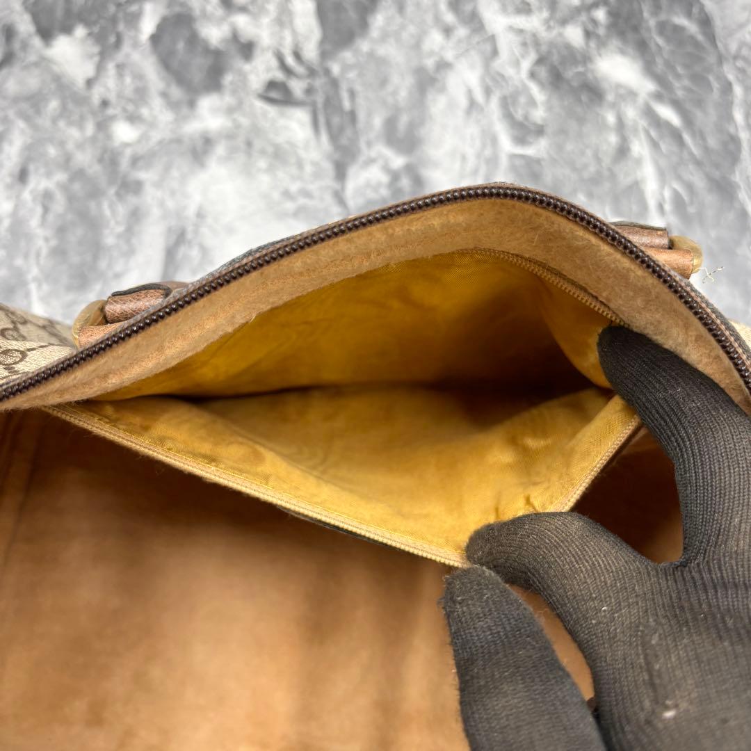 ✨極美品✨GUCCI シェリーライン GG レザー ボストンバッグ ブラウン