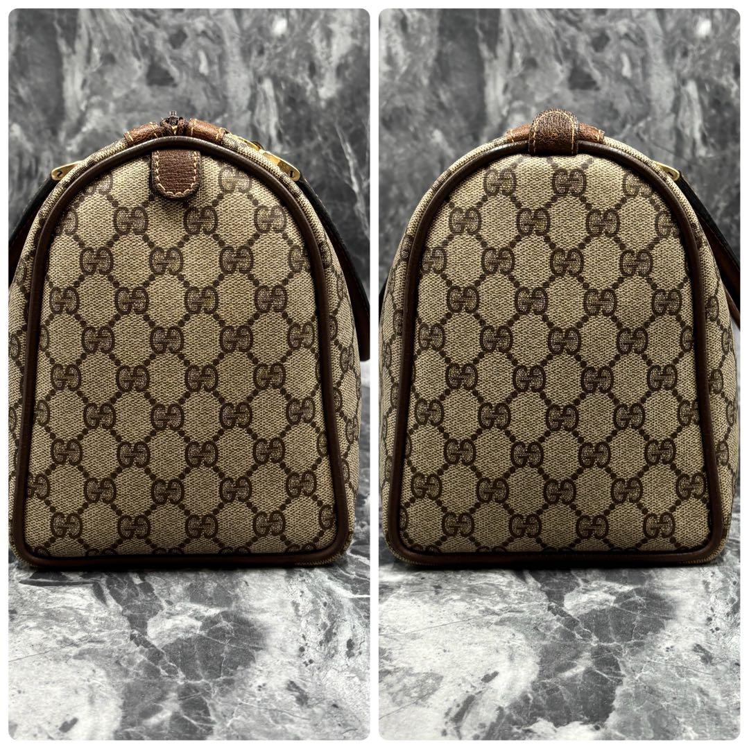 ✨極美品✨GUCCI シェリーライン GG レザー ボストンバッグ ブラウン