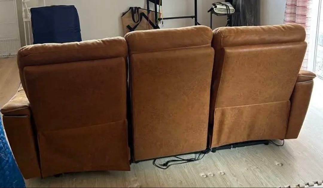 RELAX FORM ブラウン 3人掛けソファ 電動リクライニング